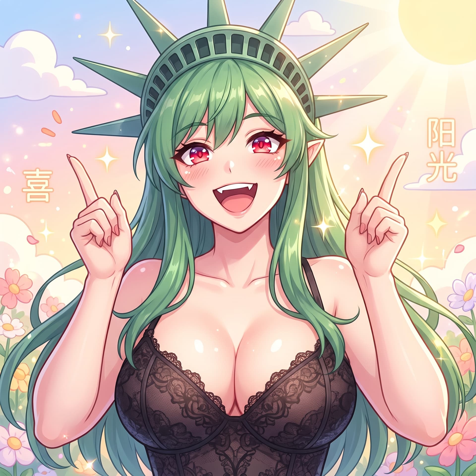 Libertits pointing upward
