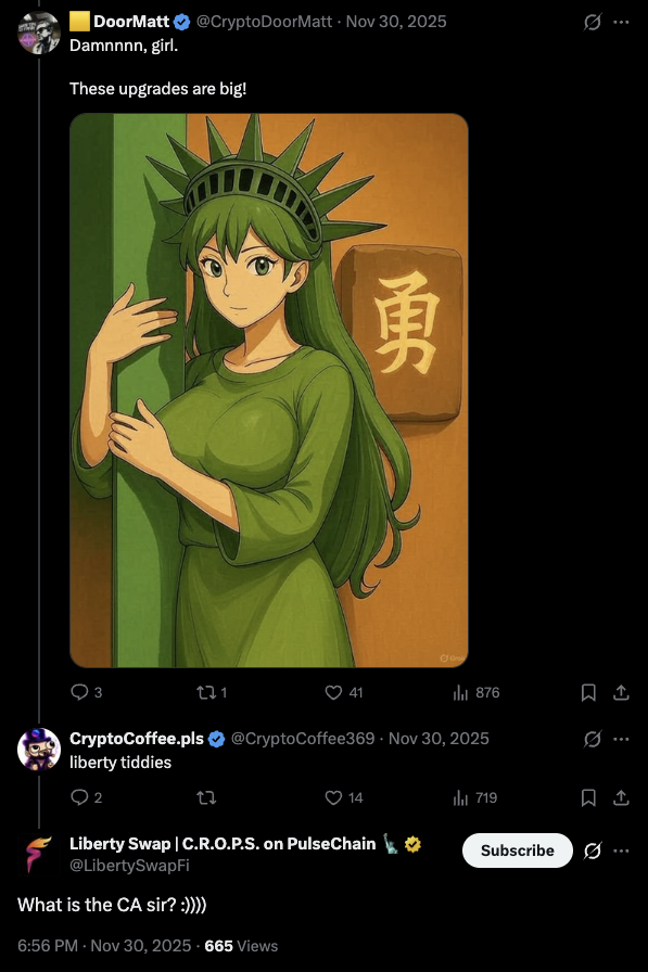 Screenshot of one of Libertits' first posts on X